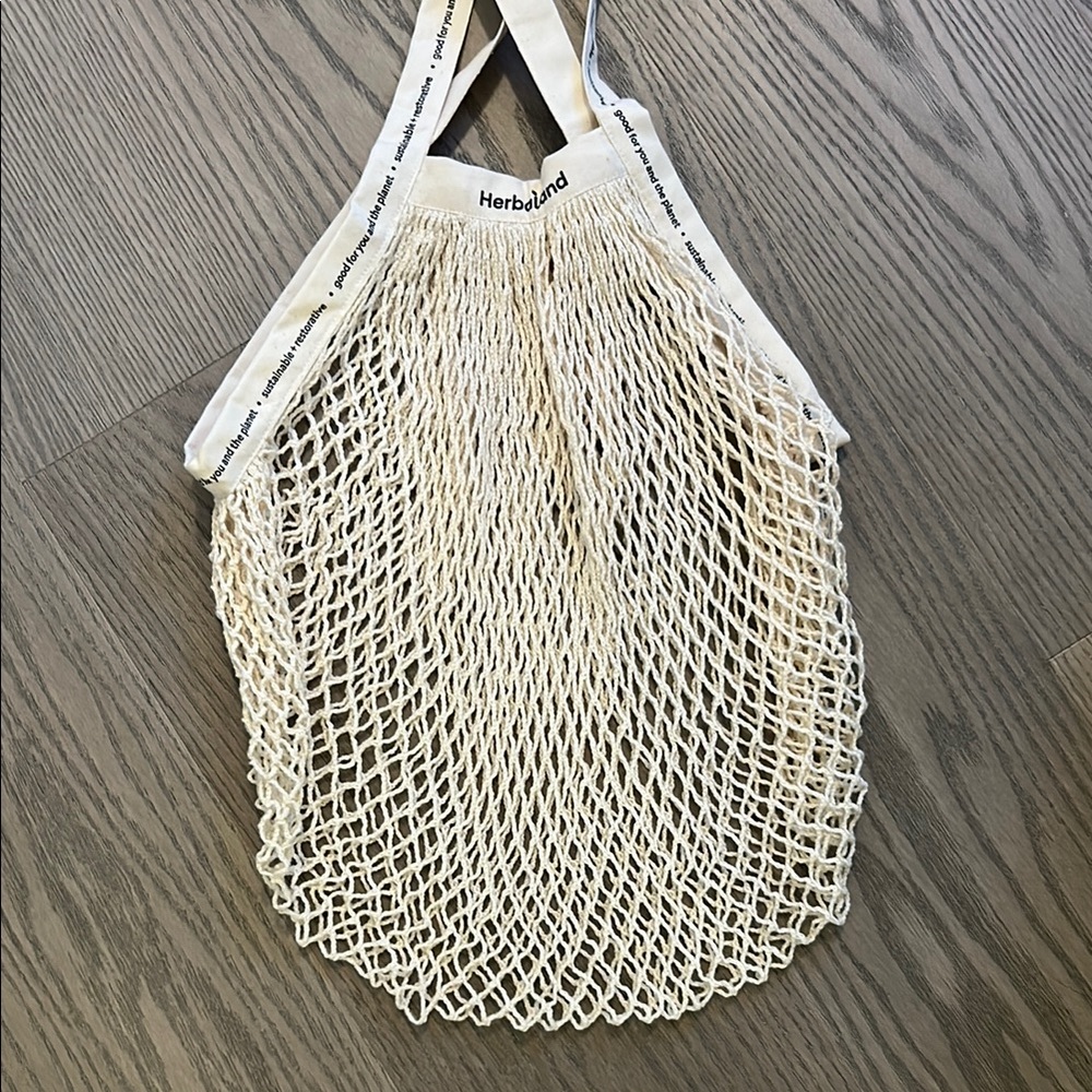 Cream Mesh Tote Bag